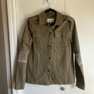 Women’s Army Green Jacket with Detailing on Sleeves